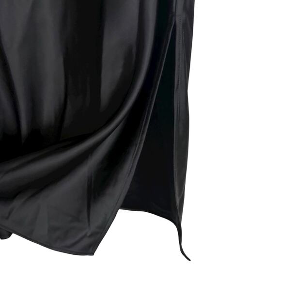 House of Harlow 1960 Revolve Solid Black Satin Maxi Bias Slip Skirt Size Medium - Picture 5 of 9
